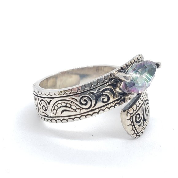 Vintage Sterling Silver & Blue Topaz, adjustable - Picture 2 of 4